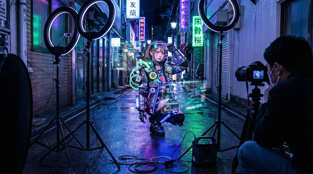 四爱赛博朋克cosplay写真视频